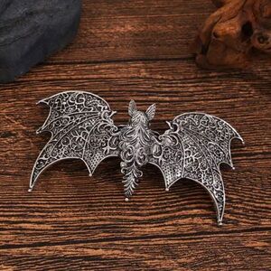 Antique Silver Filigree Bat Hair Accessory